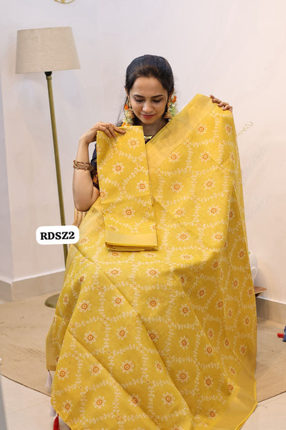 Cotton kota slub saree with running blouse🥳
