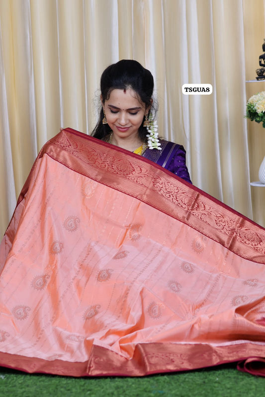 Premium kanchi soft silk saree with running blouse 🥳