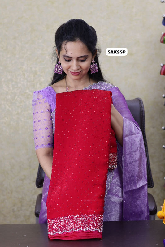 space silk with cut work border with running blouse 🔥😍🥳Pink