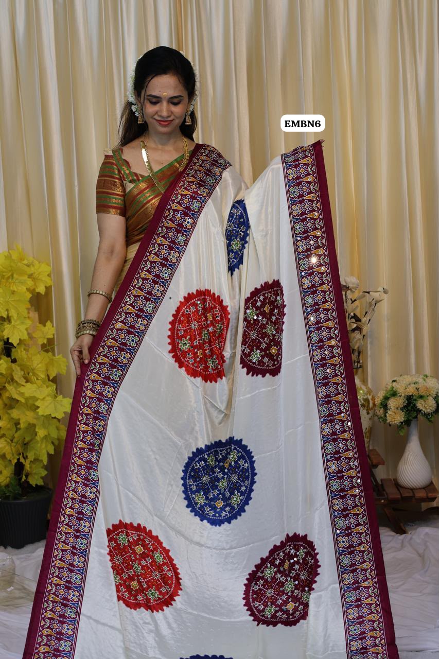 Semi modal soft silk Mirror work saree😎🥳