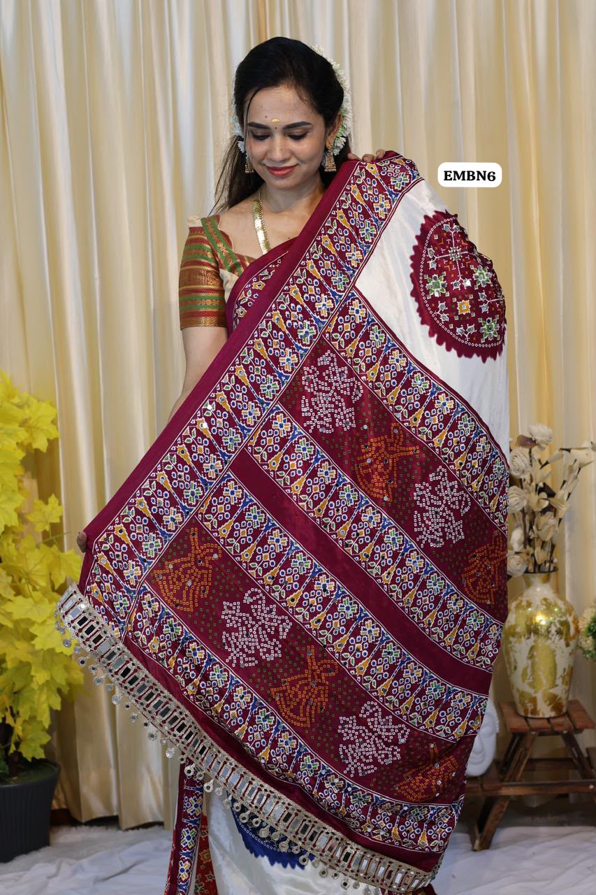 Semi modal soft silk Mirror work saree😎🥳
