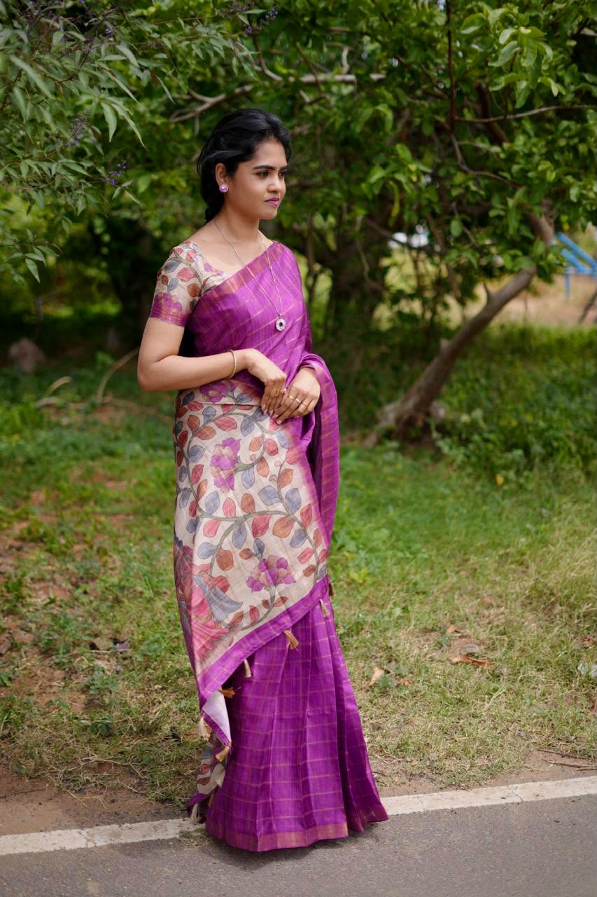 Tussar silk sarees🥰😎⏰📚