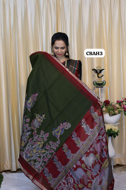 Kalamkari semi modal silks 😍😎📚