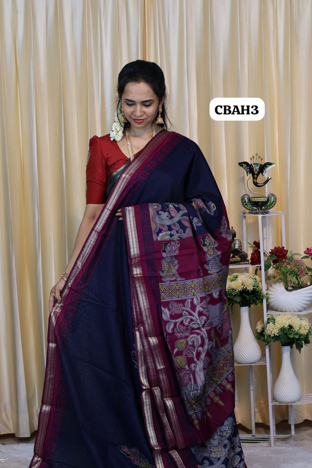 Kalamkari semi modal silks ๐๐๐ โ Rishi Boutique
