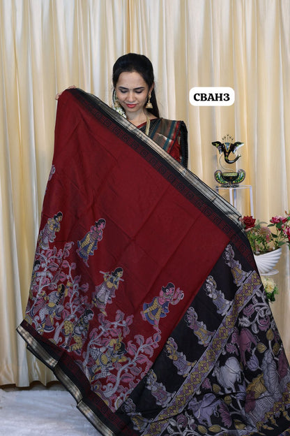 Kalamkari semi modal silks 😍😎📚