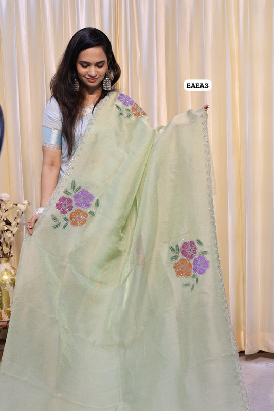 Space silk with stone work saree🥳