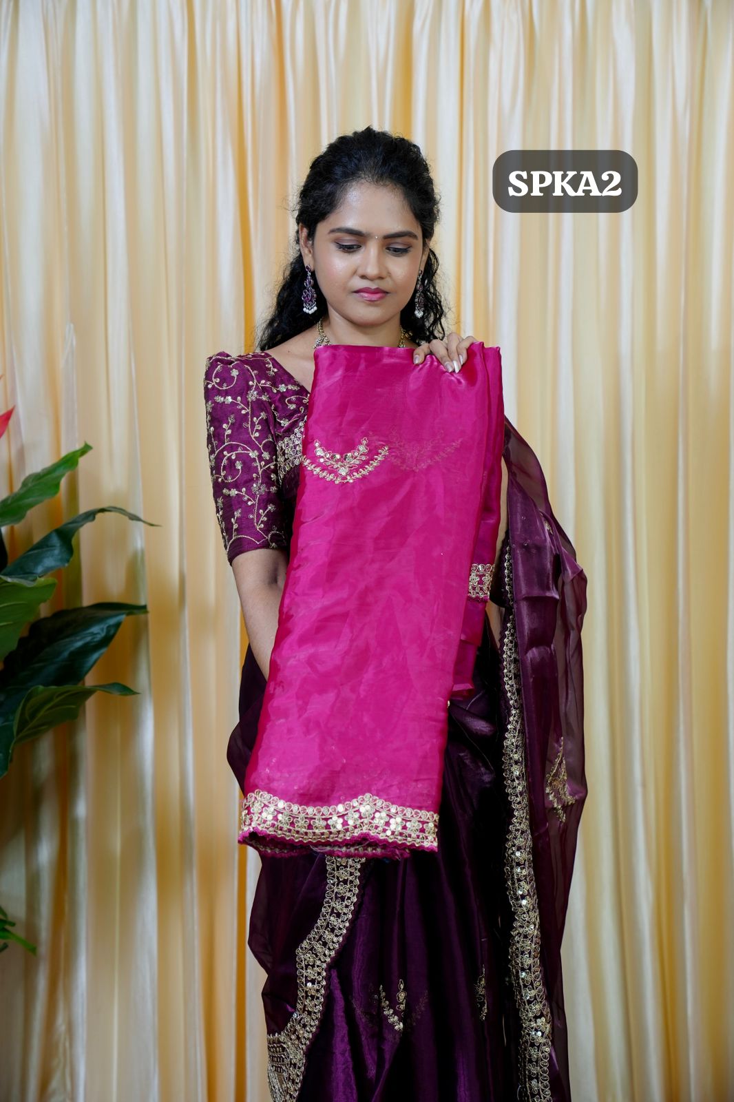 Space silk tissue sarees with heavy embroidery chumky work blouse unstitched 🥰😎🌈