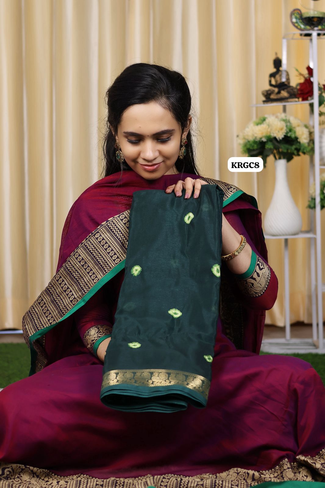 Mysore semi crepe silk with bandhini design😍🥳