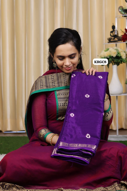 Mysore semi crepe silk with bandhini design🥳