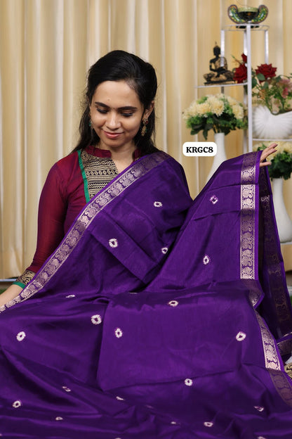 Mysore semi crepe silk with bandhini design🥳