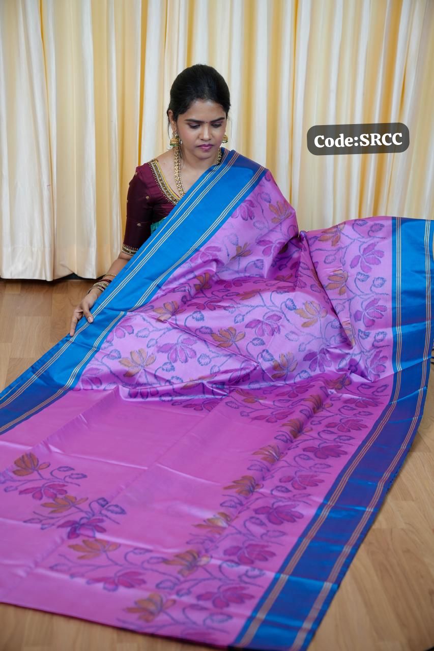 Soft silk sarees with Poachampally design🥰😎📚