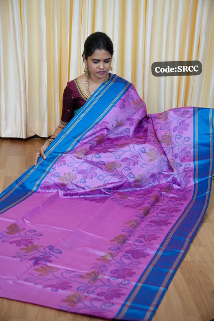 Soft silk sarees with Poachampally design🥰😎📚