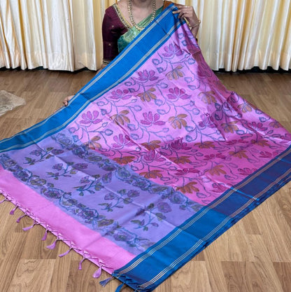 Soft silk sarees with Poachampally design🥰😎📚