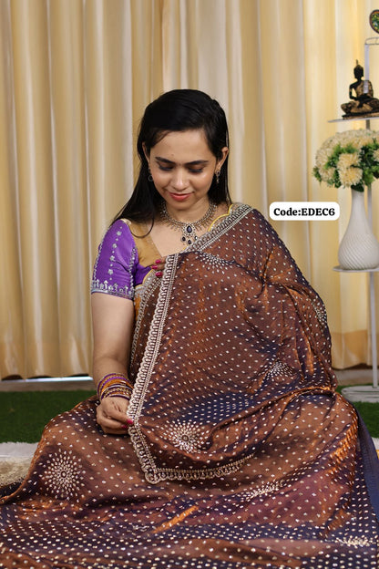 premium quality space silk saree with Real stone work🥳