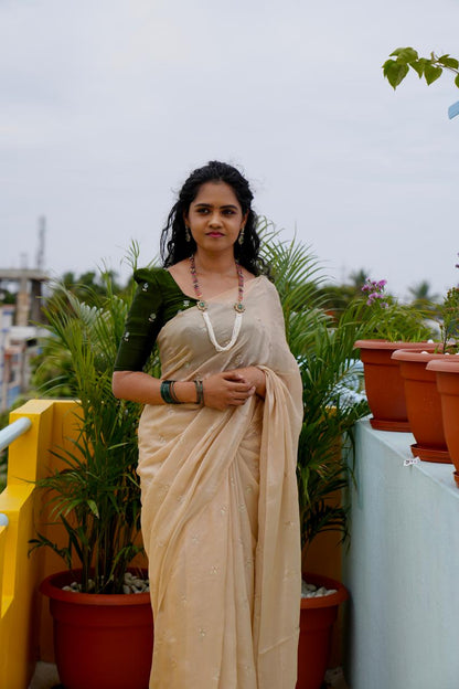 Space silk sarees.🥳with contrast blouse