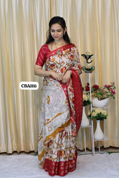 Kalamkari design soft silk Saree 😍😎📚