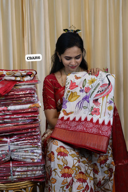Kalamkari design soft silk Saree 😍😎📚