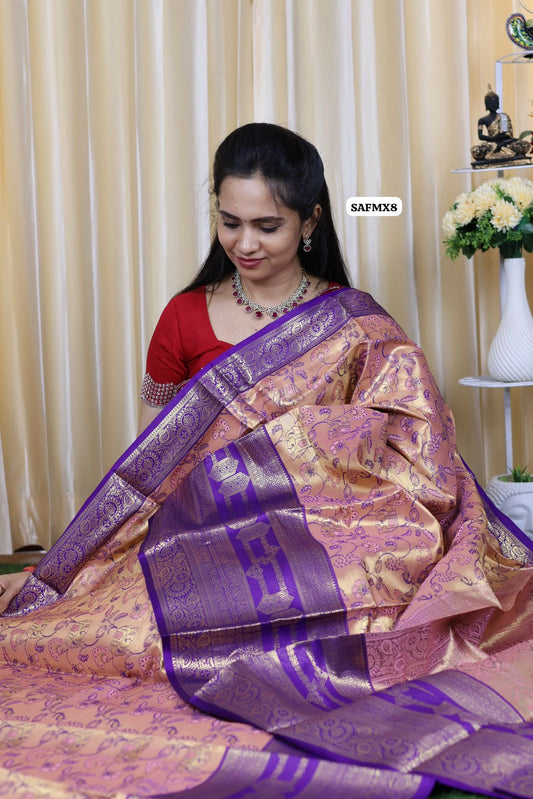 Kanchi bridal semi silk saree with runing blouse 😍🥳