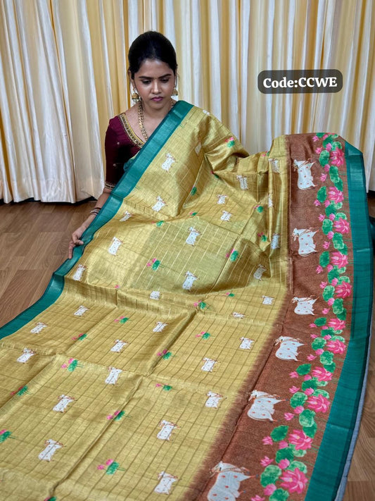 Tussar silk saree🥰🥳