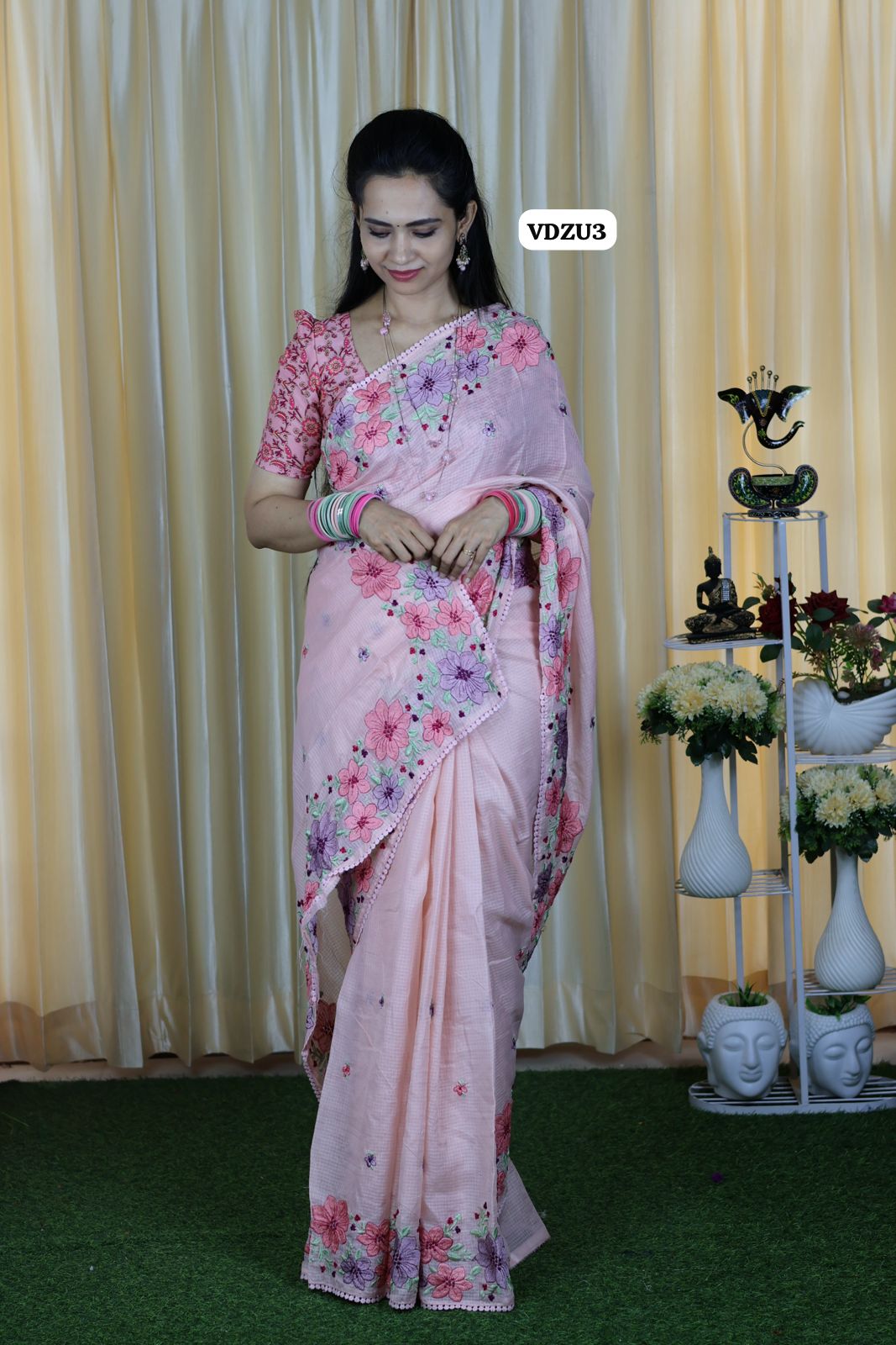 Premium soft kota cotton saree with embroidery work and crochet border  with running blouse 😍🥳