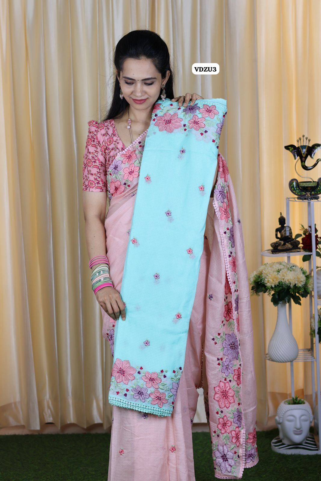Premium soft kota cotton saree with embroidery work and crochet border with running blouse 😍🥳