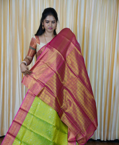 Kanchi inspired semi silk saree🥳