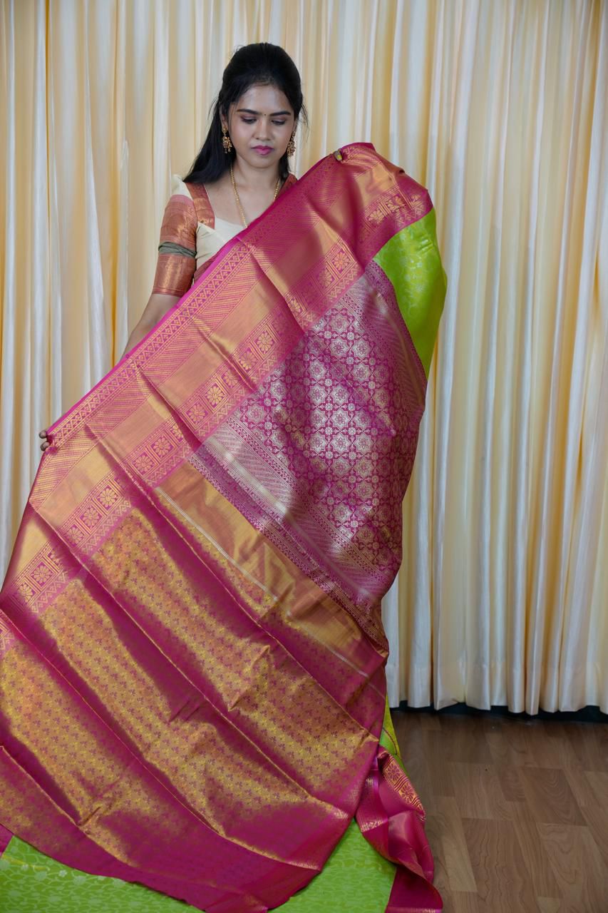 Kanchi inspired semi silk saree🥳