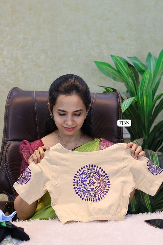 Premium quality readymade elastic blouse with printed design 😍⏰