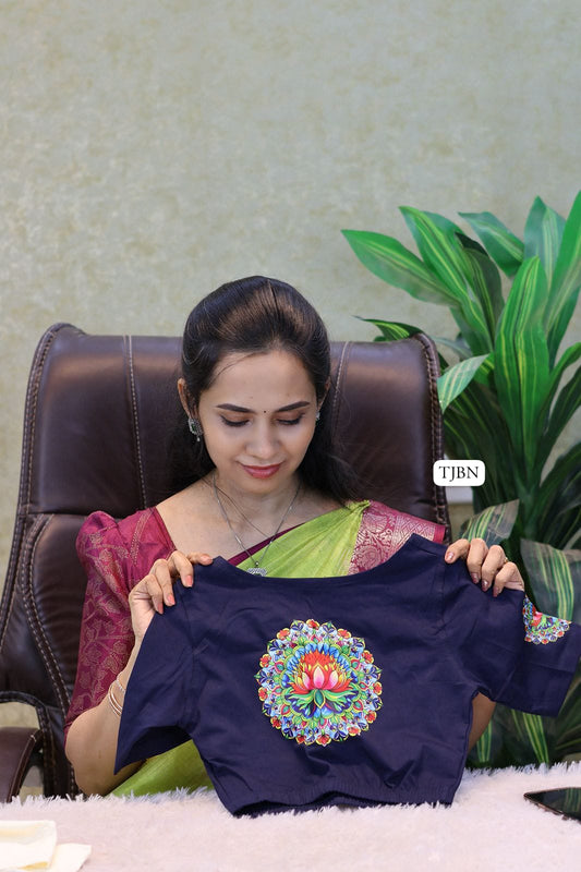 Premium quality readymade elastic blouse with printed design 😍⏰