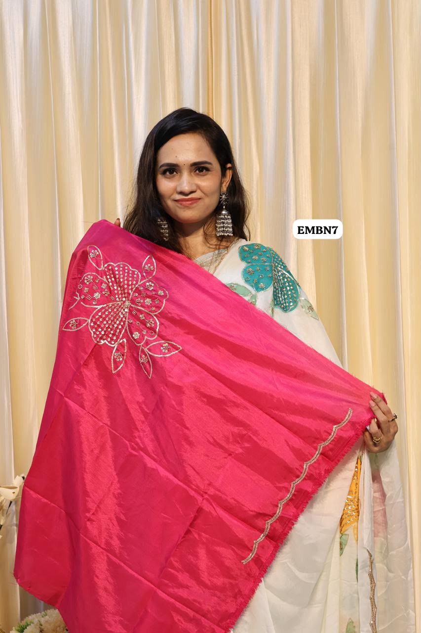 Chiffon silk designer saree heavy work design 😍🥳