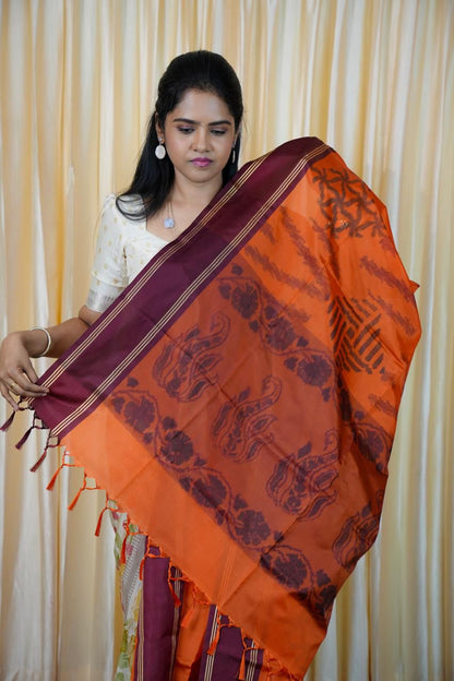Soft silk sarees with Poachampally design🥰😎📚