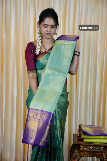 Kanchi inspired semi silk saree🥳