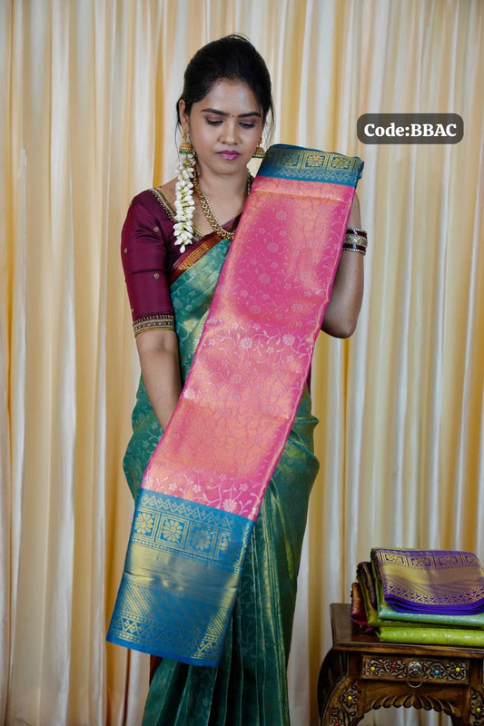 Kanchi inspired semi silk saree🥳
