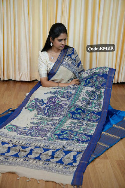 Magalagiri silk top with kalamkari duppata unstitched🥰😎
