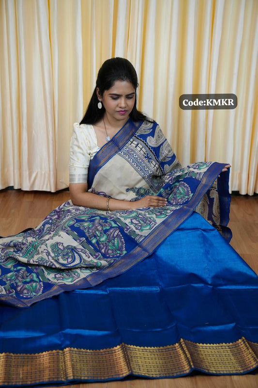 Magalagiri silk top with kalamkari duppata unstitched🥰😎