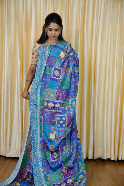 Georgette mirror work saree🥳