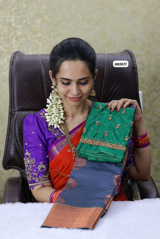 Saree with Aari blouse combo 😍Ⓜ️