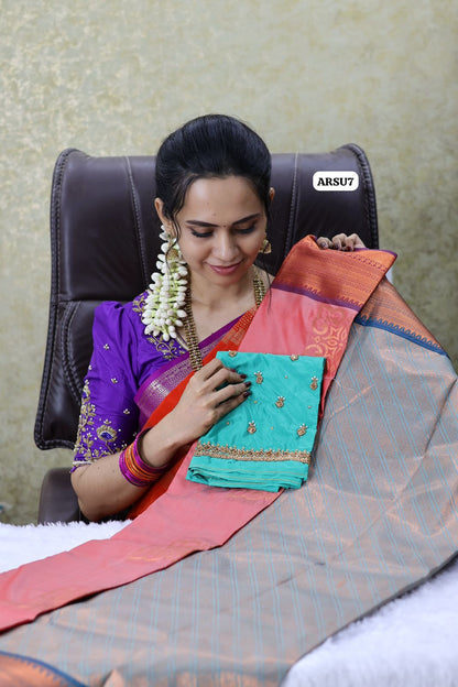 Saree with Aari blouse combo😍Ⓜ️