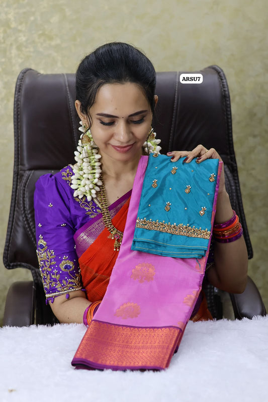 Saree with Aari blouse comboⓂ️