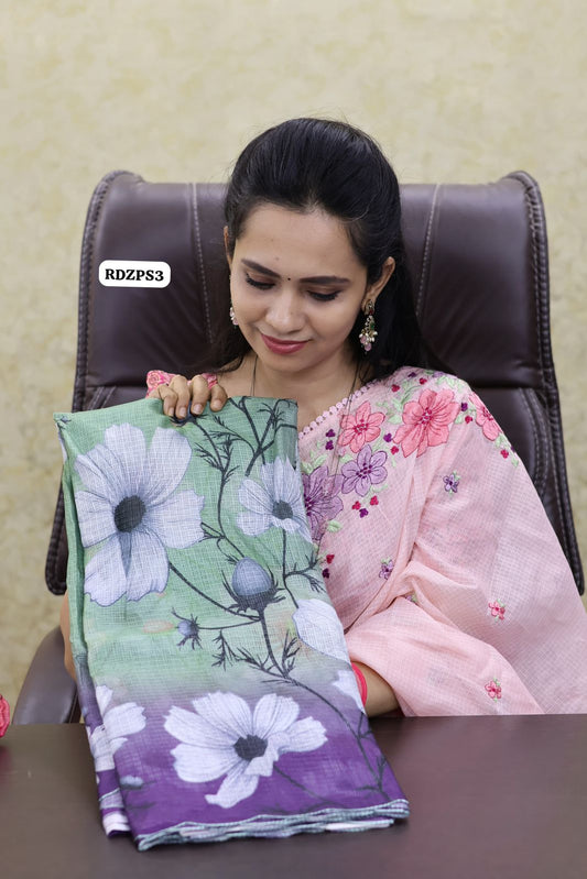 soft kota cotton saree with floral design 😍🥳