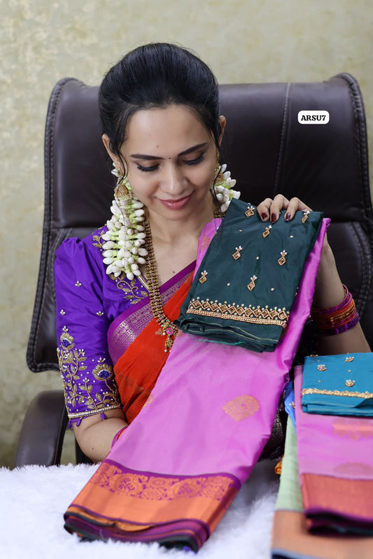 Saree with Aari blouse combo😍Ⓜ️