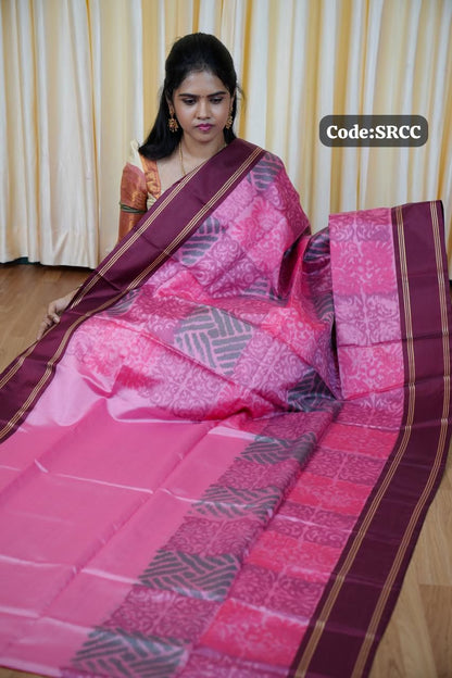Soft silk sarees with Poachampally design🥰😎📚