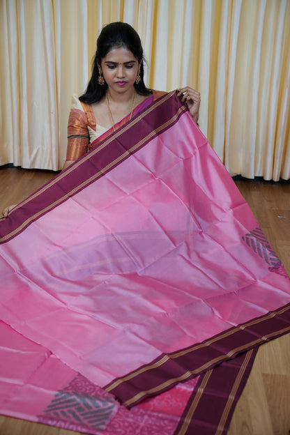 Soft silk sarees with Poachampally design🥰😎📚
