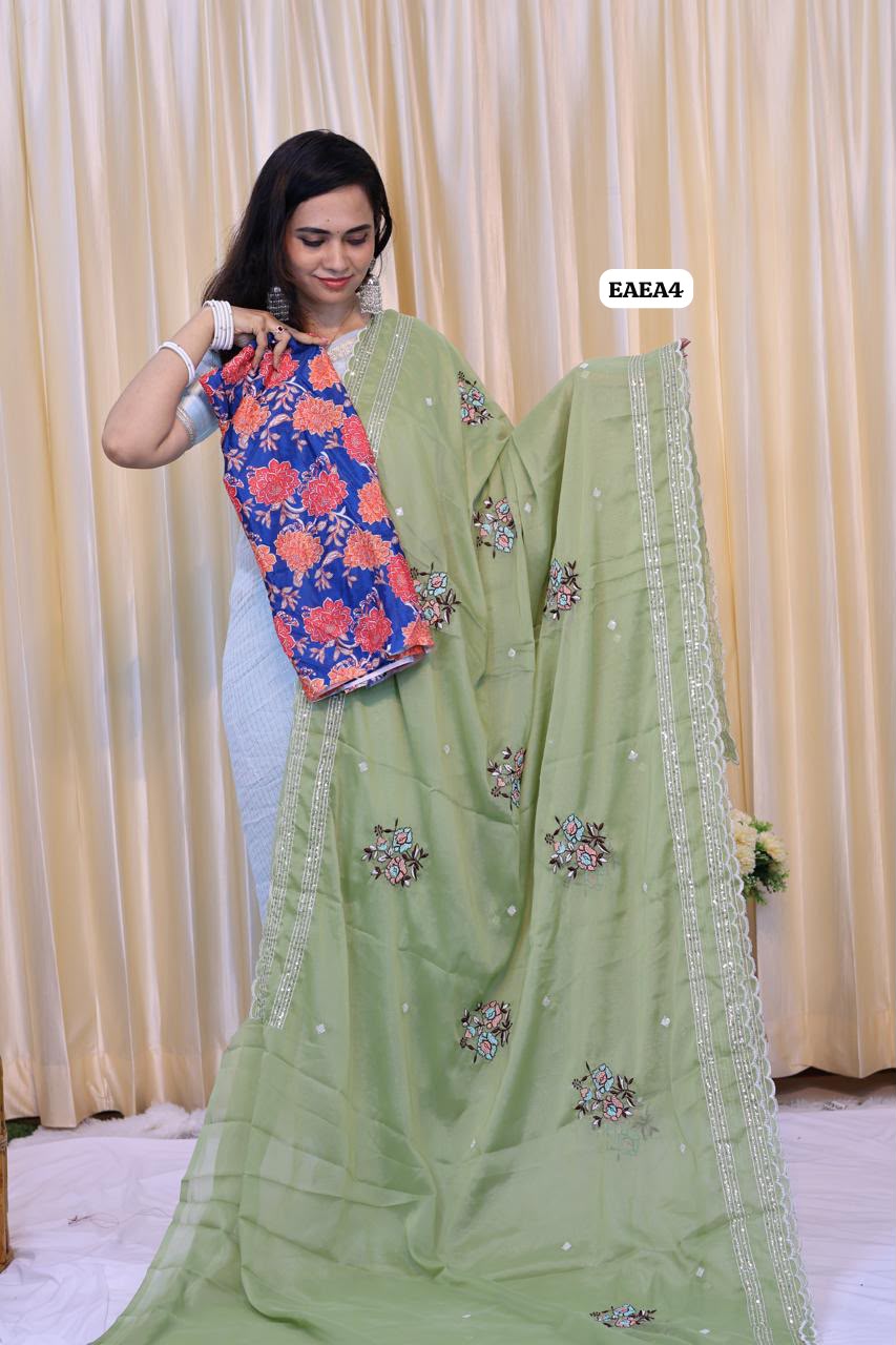 Designer with Embroidery work saree😍🥳