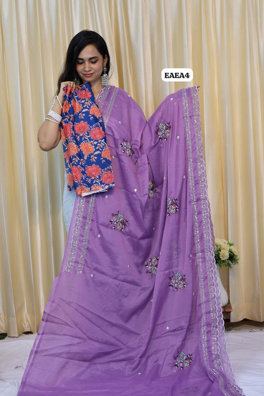 Designer with Embroidery work saree😍🥳