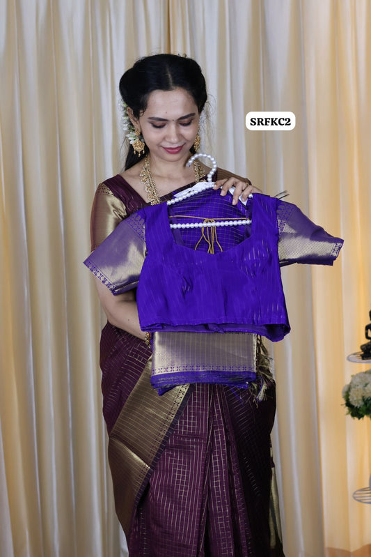 semi Silk cotton saree with running blouse 🥳Dark blue
