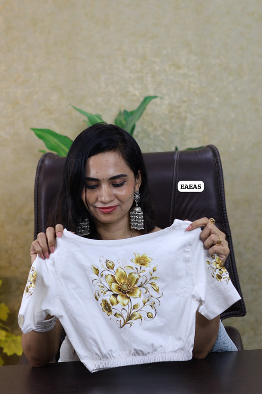 Premium quality readymade elastic blouse with printed design 😍⏰