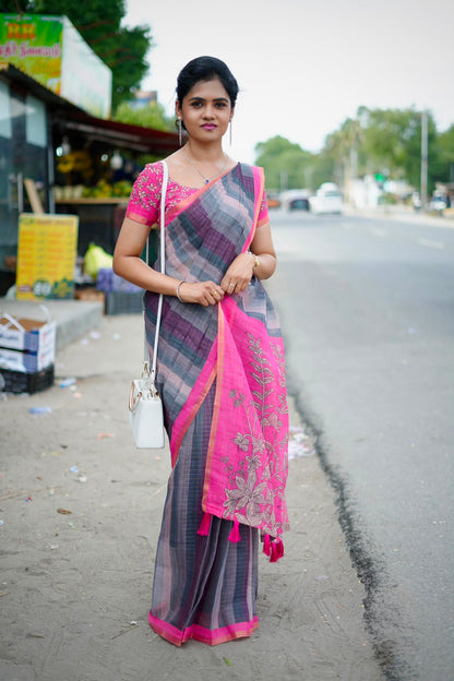 Linen cotton sarees🥰😎📚
