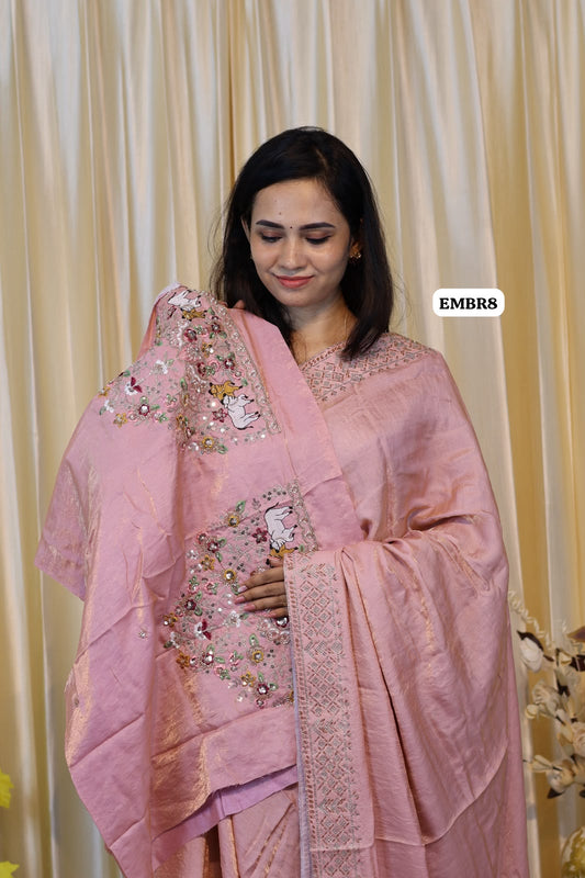 Space silk saree with jarkhand  diamond work 😍😎📚