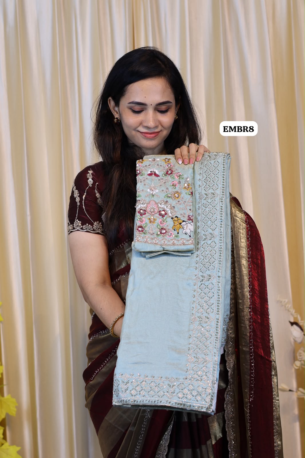 Space silk saree with jarkhand  diamond work 😍😎📚